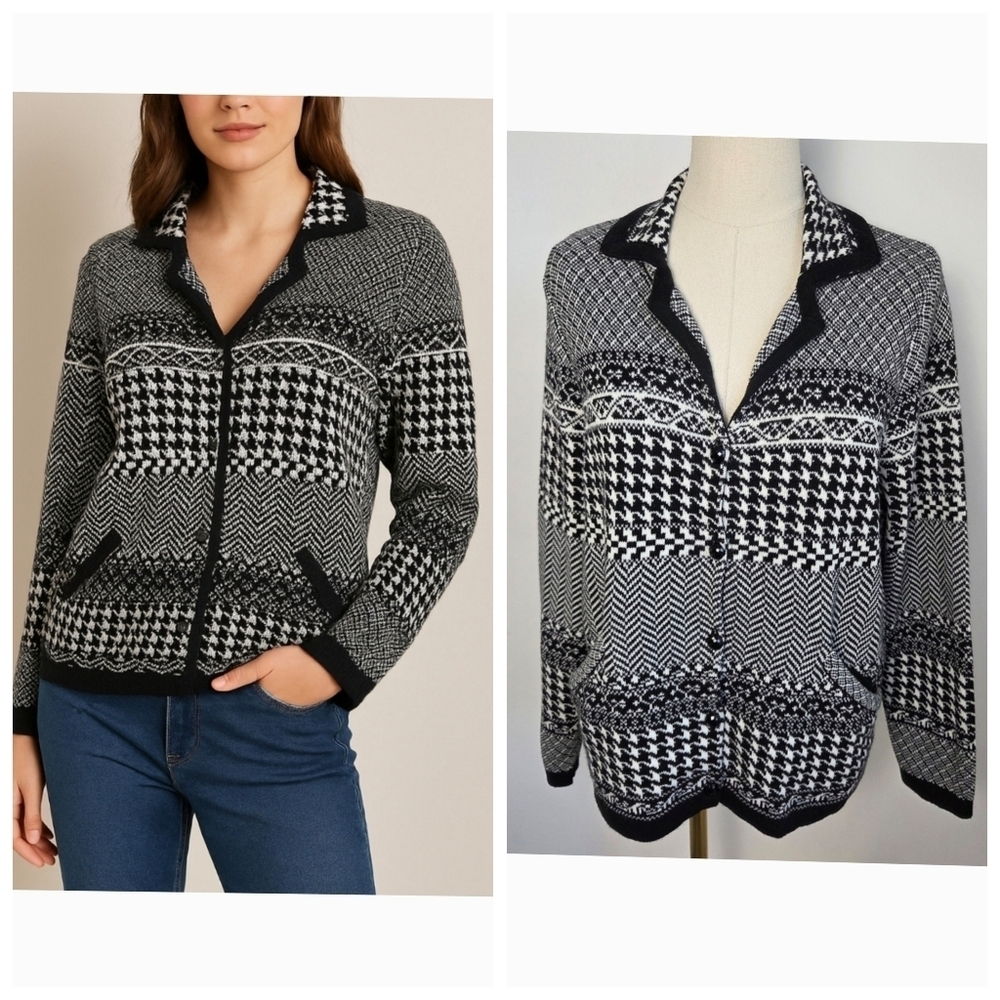 Vintage Allison Daley Petite Cotton Blend Button Fromt Cardigan